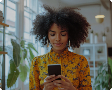 Image Showing a girl ordering food to be delivered from the restaurant's website using her phone.